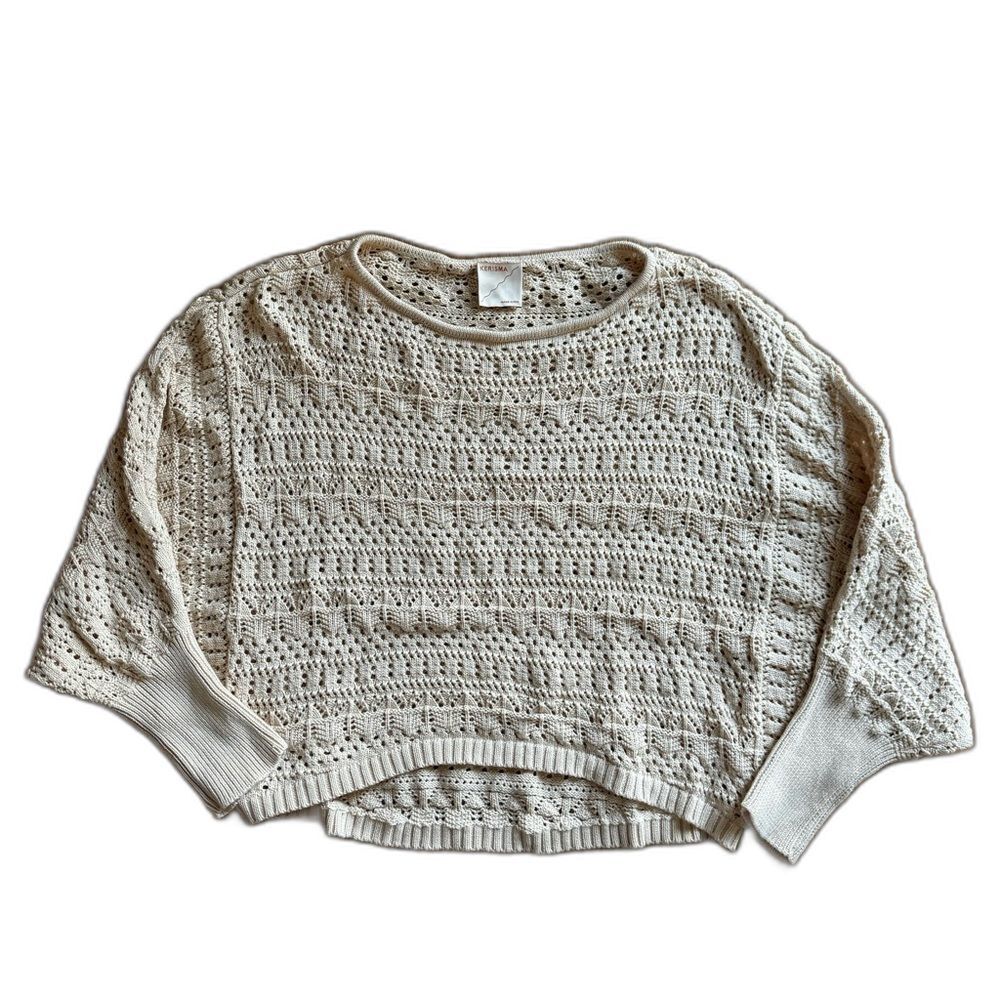 Kerisma Women's Cream Tunic Cotton Modal Knit Sweater S/M